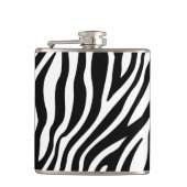 Zebra Print Black en White Stripes Pattern Heupfles (Voorkant)