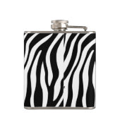Zebra Print Black en White Stripes Pattern Heupfles (Achterkant)