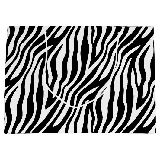 Zebra Print Black en White Stripes Pattern Large Cadeautasje (Voorkant)