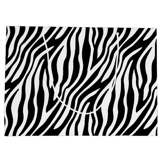 Zebra Print Black en White Stripes Pattern Large Cadeautasje (Achterkant)