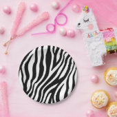 Zebra Print Black en White Stripes Pattern Papieren Bordje (Feest)