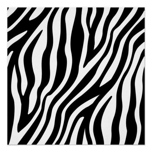 Zebra Print Black en White Stripes Pattern Perfect Poster (Voorkant)
