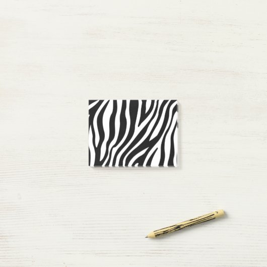 Zebra Print Black en White Stripes Pattern Post-it® Notes (Op bureau)
