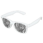 Zebra Print Black en White Stripes Pattern Retro Zonnebril (Gekanteld)