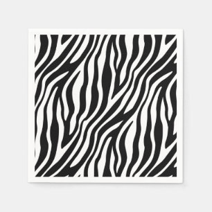 Zebra Print Black en White Stripes Pattern Servet