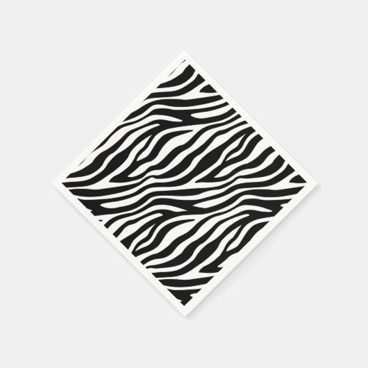 Zebra Print Black en White Stripes Pattern Servet (Hoek)