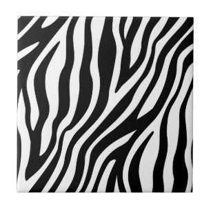 Zebra Print Black en White Stripes Pattern Tegeltje