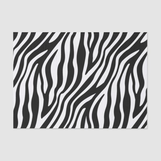Zebra Print Black en White Stripes Pattern Tissuepapier (Voorkant)
