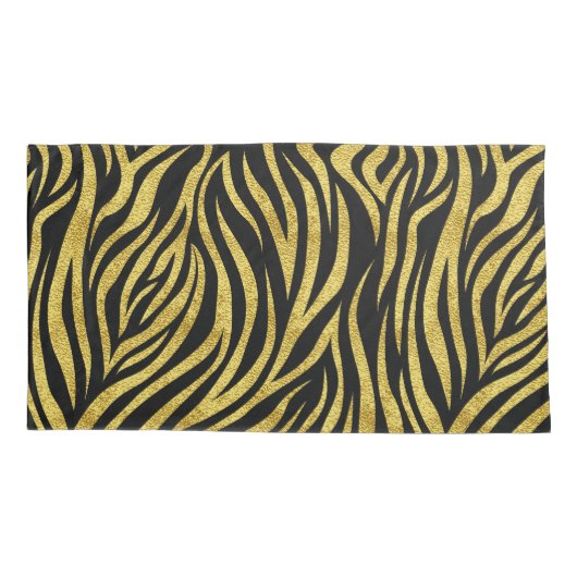 Zebra Print Black Gold Kussensloop (Achterkant)