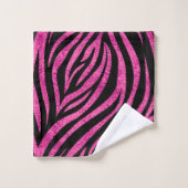 Zebra Print Black Hot Pink (Gant de toilette)