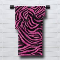 Zebra Print Black Hot Pink