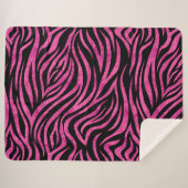 Zebra Print Black Hot Pink Sherpa Deken (Voorkant (horizontaal))