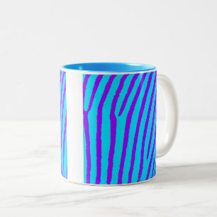 Zebra Print (blauw en Paars) Tweekleurige Koffiemok