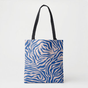 Zebra Print Blue Zebra Stripes Animal Print Draagtas