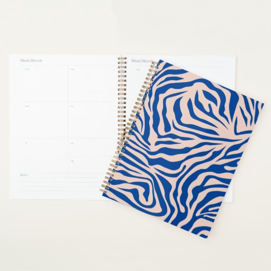 Zebra Print Blue Zebra Stripes Poster de animal (Devant avec enveloppe)