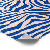 Zebra Print Blue Zebra Stripes Poster de animal (Coin)