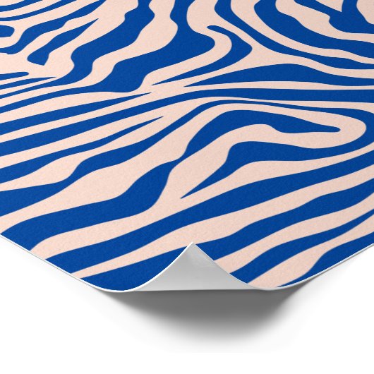 Zebra Print Blue Zebra Stripes Poster de animal (Coin)