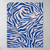 Zebra Print Blue Zebra Stripes Poster de animal (Devant)