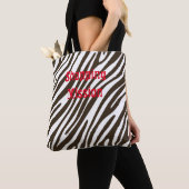 Zebra Print Brown & White Canvas tas (Dichtbij)