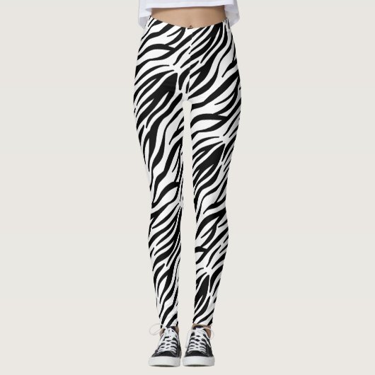 Zebra Print BW Leggings (Voorkant)