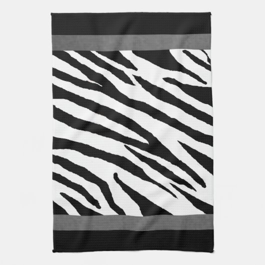 Zebra Print Cuisine Serviette Argent Conception (Vertical)