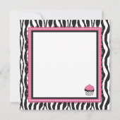Zebra Print & Cupcake Birthday Kaart (Achterkant)