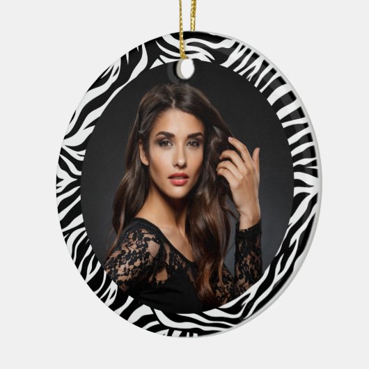 Zebra Print Custom Photo Ornament (Links)