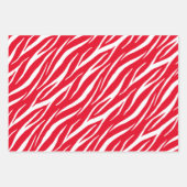 Zebra Print Cute Modern Red White Kerstmis Inpakpapier Vel (Voorkant 3)