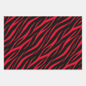 Zebra Print Cute Modern Red White Kerstmis Inpakpapier Vel (Voorkant)