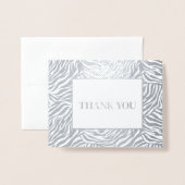 Zebra Print Dank je Folie Kaarten (Voorkant met envelop)