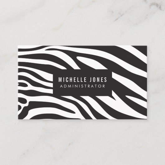 Zebra Print Designer Stylist Visitekaartjes (Voorkant)