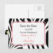 ZEBRA-PRINT/DIY-EVENT/RESERVEER DE DATUM AANKONDIGINGSKAART (Voorkant / Achterkant)