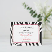 ZEBRA-PRINT/DIY-EVENT/RESERVEER DE DATUM AANKONDIGINGSKAART (Staand voorkant)