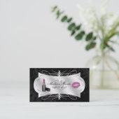Zebra Print Ebony Glitter Cosmetology Visitekaartje (Staand voorkant)