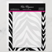 Zebra print en kant briefhoofd ontwerp (Voorkant / Achterkant)
