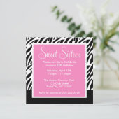 Zebra Print en Roze Kaart (Staand voorkant)