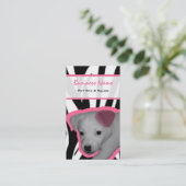 Zebra Print en roze oorkonde tandbaars Visitekaartje (Staand voorkant)