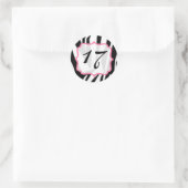 Zebra Print en Roze Verjaardag Sticker (Tas)