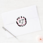 Zebra Print en Roze Verjaardag Sticker (Envelop)