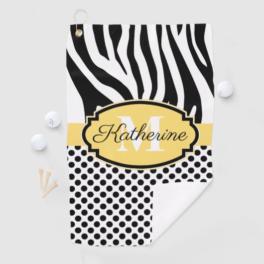 Zebra Print en Stip Patroon Golfhanddoek (Insitu)