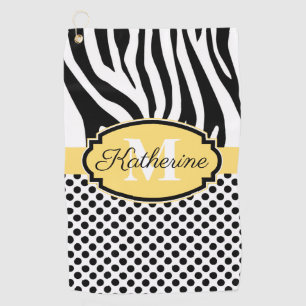 Zebra Print en Stip Patroon Golfhanddoek