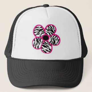 Zebra Print Flower Trucker Pet