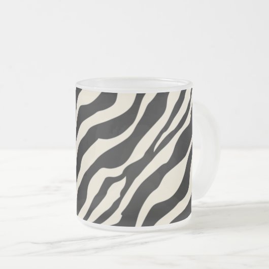 Zebra Print Frosted Glass Mok (Voorkant rechts)