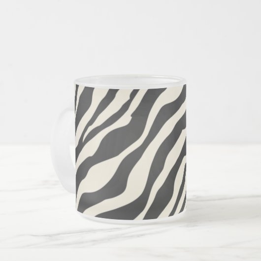 Zebra Print Frosted Glass Mok (Voorkant links)