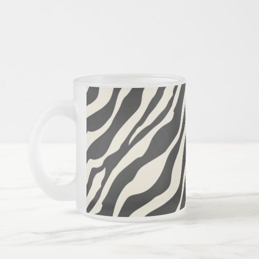 Zebra Print Frosted Glass Mok (Links)