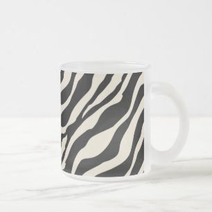 Zebra Print Frosted Glass Mok