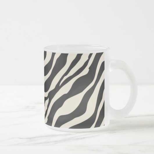 Zebra Print Frosted Glass Mok (Rechts)