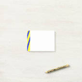 Zebra Print (geel en blauw) Post-it® Notes (Op bureau)