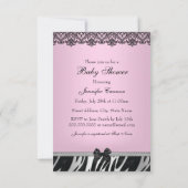 Zebra Print Girl Baby shower Invitation (Dos)
