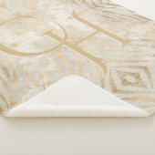 Zebra Print Glam Goud Monogrammed Modern Sherpa Deken (3/4)